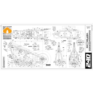 240 RIGID / Custom Chopper Motorcycle Rigid Frame, Blueprint, Plan - 240 Series Tire - DIGITAL DOWNLOAD
