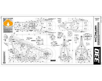 330 RIGID / Custom Chopper Motorcycle Rigid Frame, Blueprint, Plan - 330 Series Tire - DIGITAL DOWNLOAD