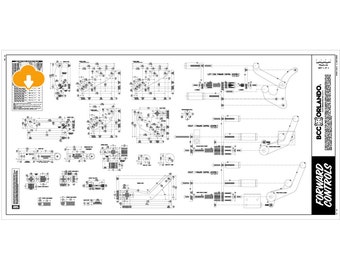 Custom Chopper Motorcycle Forward Control Blueprints, Plan Includes Attached & Remote Brake Master Cylinder - DIGITAL DOWNLOAD
