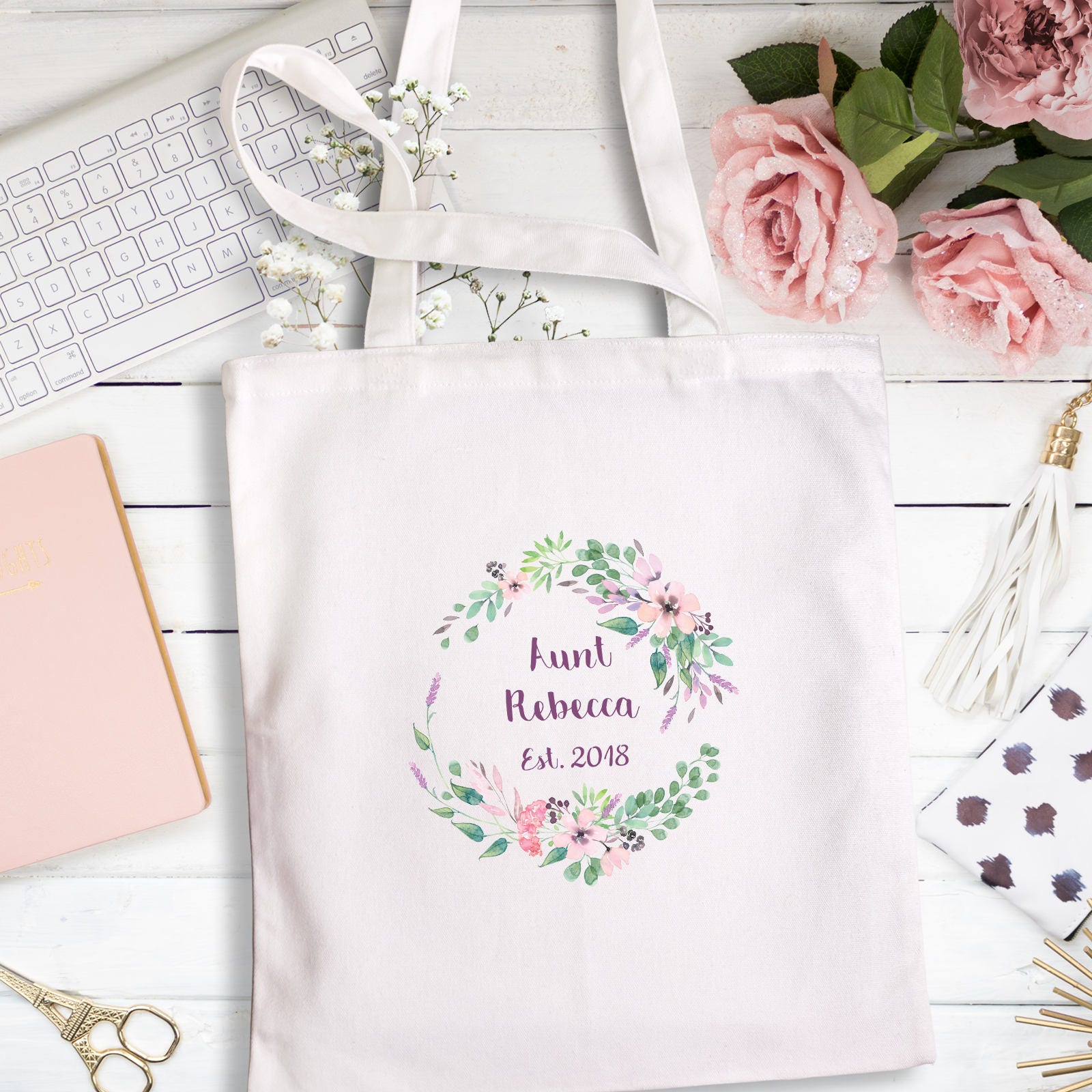 Aunt Gift Auntie Gifts Aunt Tote Baby Announcement Aunt Etsy