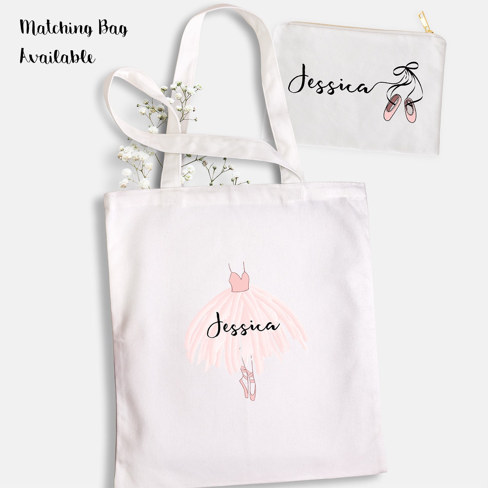 ballet bag, pouch, pencil pouch, pencil case, custom, cosmetic bag, personalized cosmetic bag, makeup bag, make up bag, cotton p