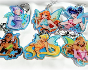 Magic Wings Fairies and Dark Bloom Holo Charm
