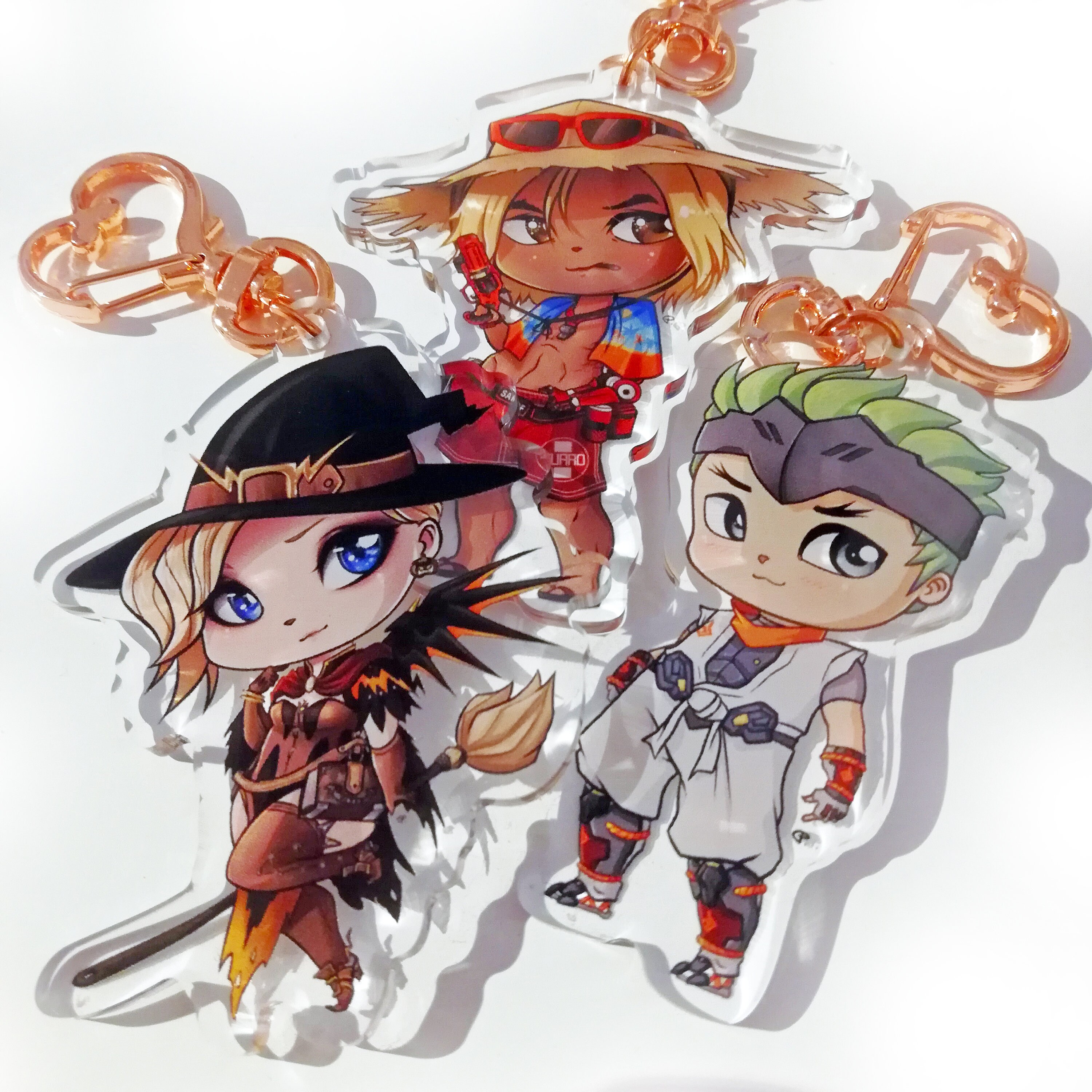 Overwatch Acrylic Charms Keychains Mercy Genji Mccree Etsy