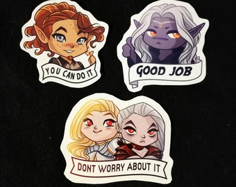 Motivational Dungeons & Dragons Stickers