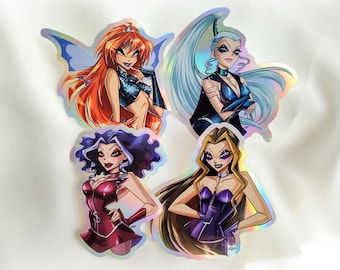 Wings Fairy Holo Stickers Icy, Darcy, Stormy, Dark Bloom Villains