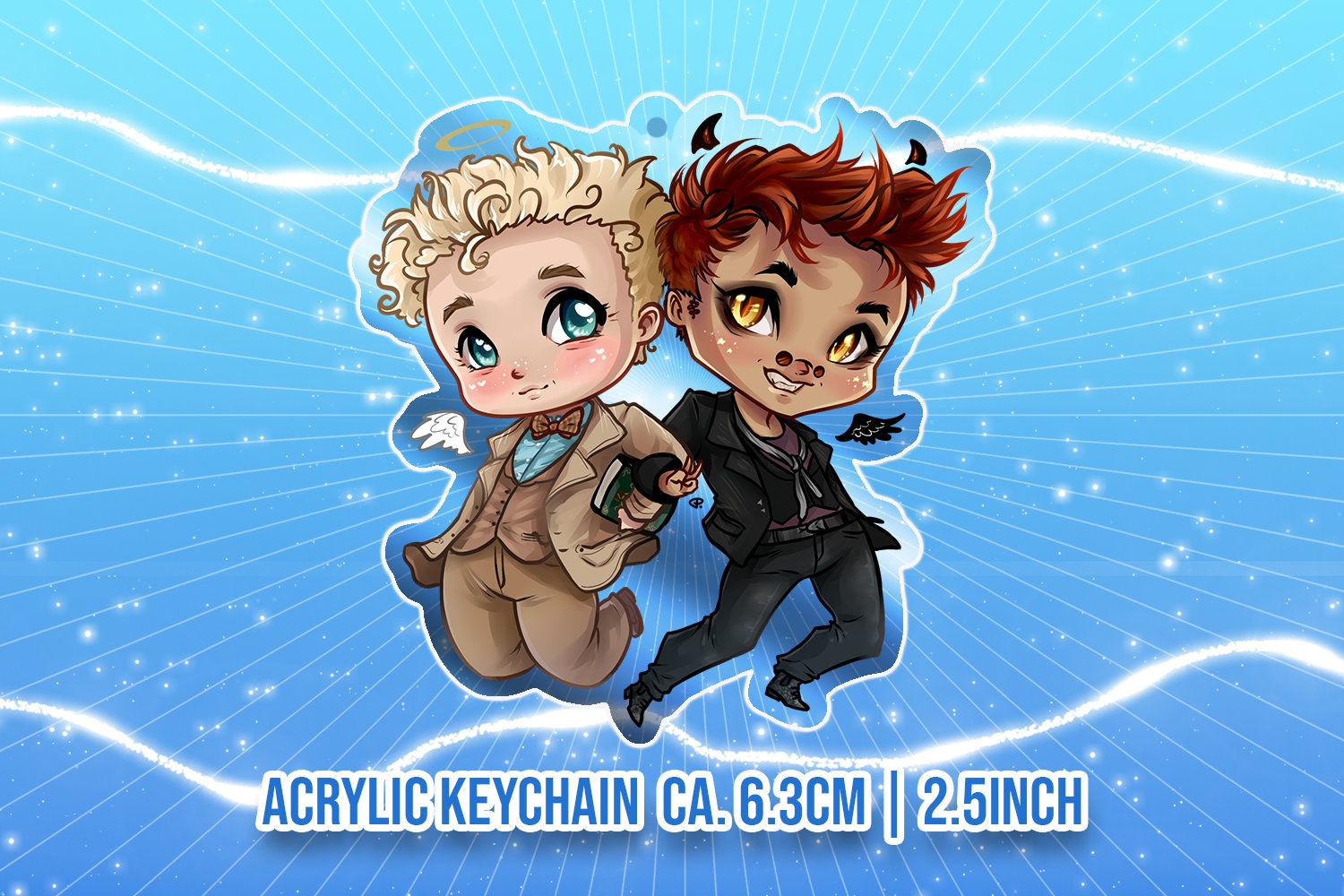 Good Omens | Crowley & Aziraphale Keychain [Fanart]