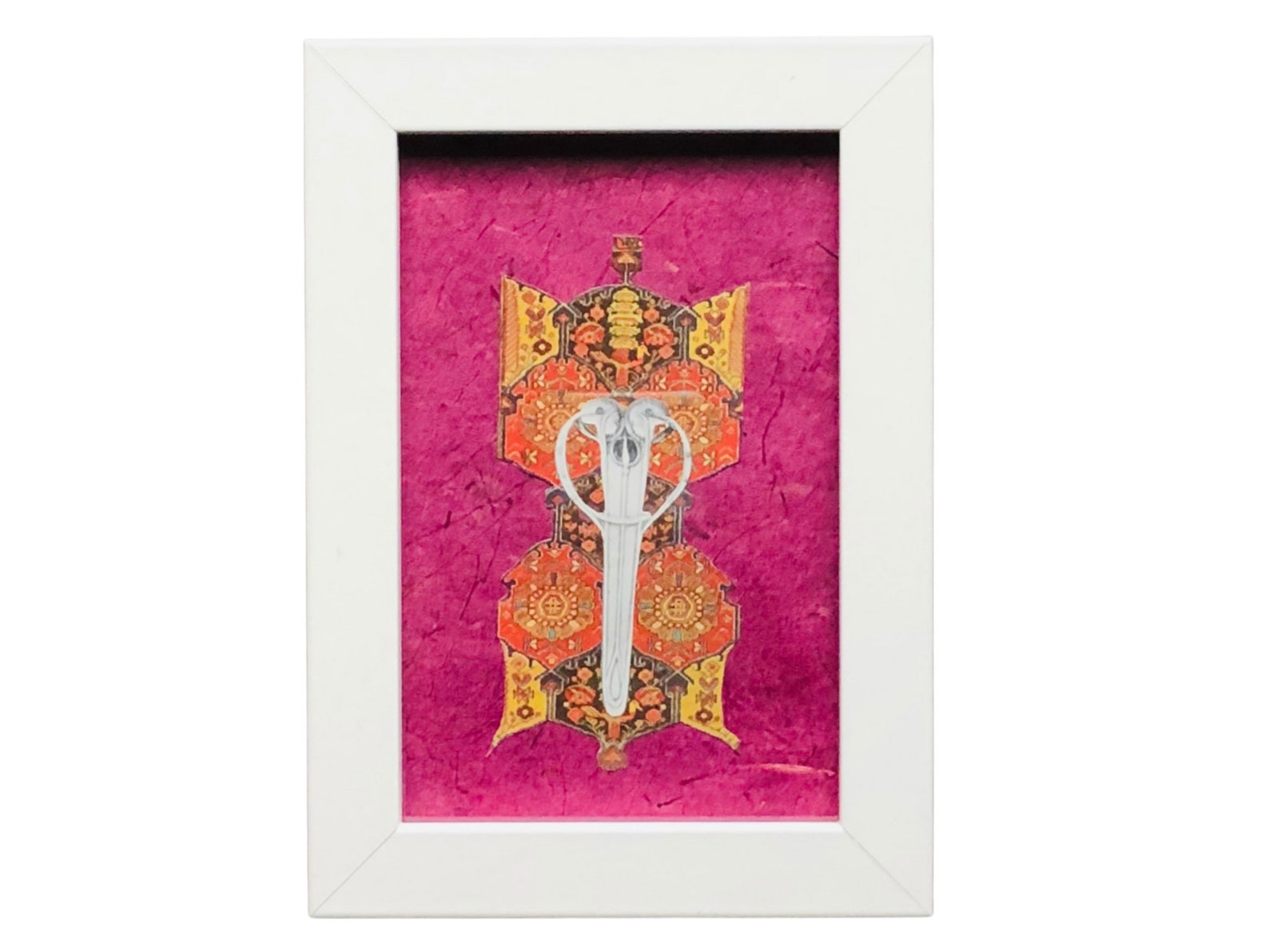 Abstract Collage Art on Highquality Paper, Colorful Mixed Media Wall