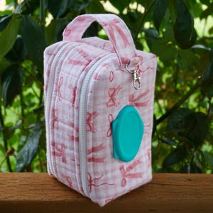 Pink Bows Diaper & Wipes  Pouch | Toddler Diaper Case | Baby Bag Organizer | Baby Shower | New Mom Gift  | Mini Diaper Bag | Wipe pocket