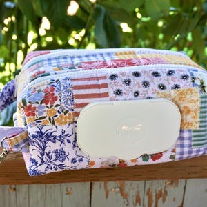 Patchwork Diaper & Wipes  Pouch | Toddler Diaper Case | Baby Bag Organizer | Baby Shower | New Mom Gift  | Mini Diaper Bag | Wipe pocket