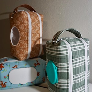 Custom Fabric Diaper and Wipes Pouch - Double Zipper Baby Bag Organizer, Baby Shower, New Mom Gift