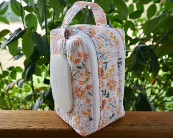 Orange Floral Diaper Wipe Bag | Baby Bag Organizer, Toddler Essentials, Baby Shower Gift, Double Zipper Pouch