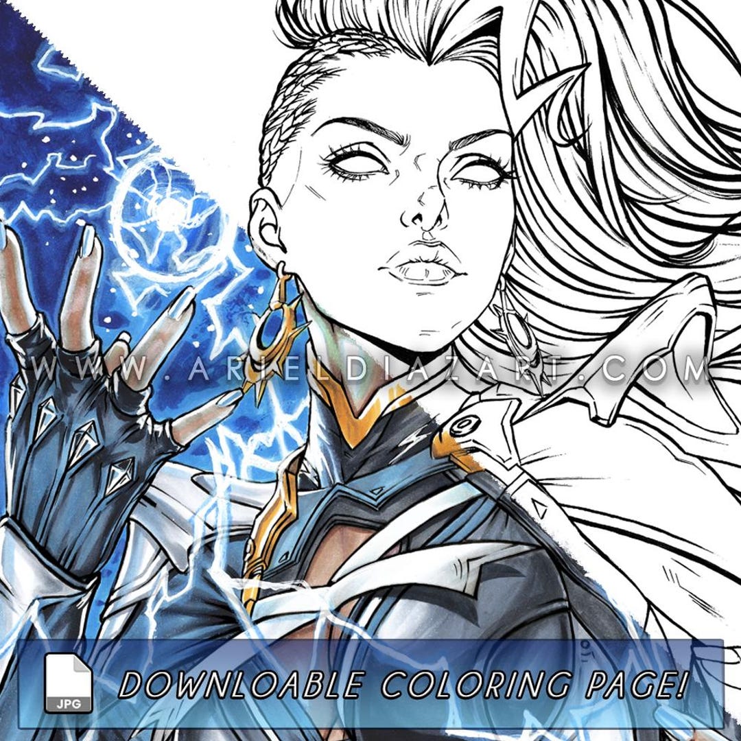 Download - Marvel Rivals Storm Line Art Coloring Page - Etsy