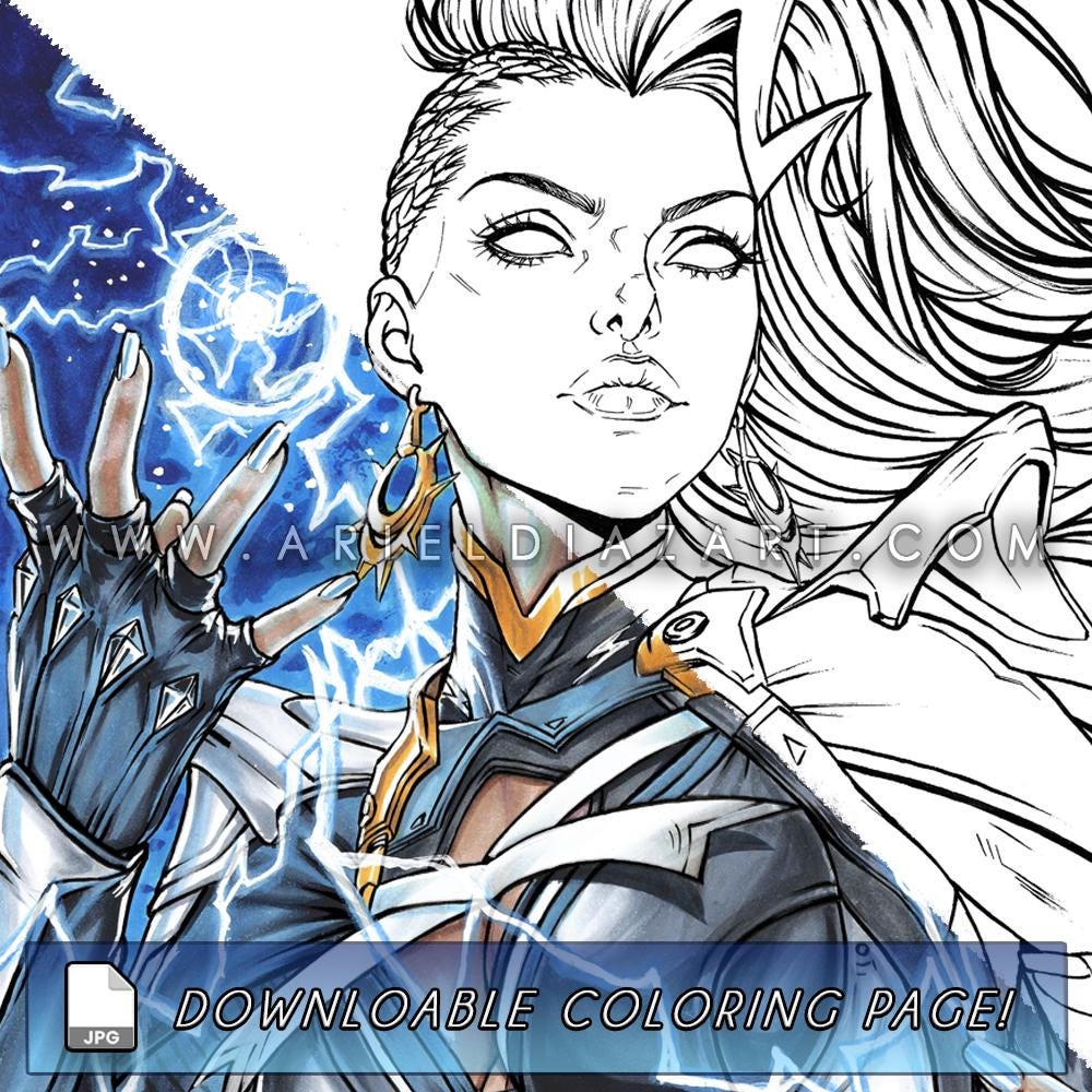 Marvel Rivals Colcoring Pages Download - Marvel Rivals Storm Line Art Coloring Page - Etsy