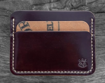 Horween Shell Cordovan leather card holder "Rift V2.1" wallet