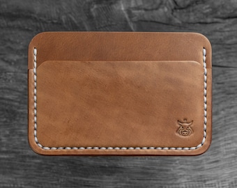 Horween Shell Cordovan leather card holder mnimalist wallet "Rift v1.1"