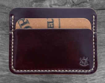 Cartera tarjetero "Rift V2.1" de piel Horween Shell Cordovan