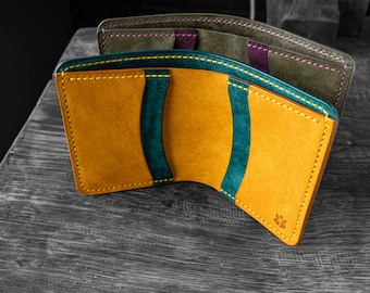 IN STOCK Leather wallet card holder vegetable tanned "Enigma"