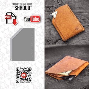 Modelo digital em PDF para carteira porta-cartões de couro "Shroud"