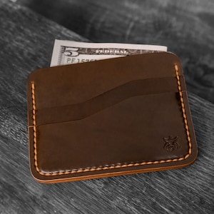 Porta carte classico "Rift V2" in pelle Horween Shell Cordovan