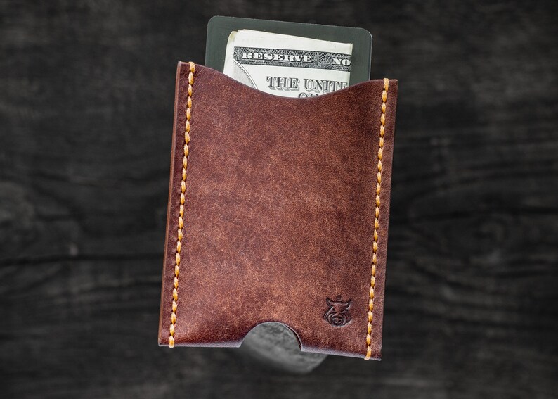 Minimalist Leather Sleeve Card Holder Slim Wallet Digital PDF Etsy