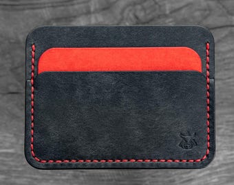 Cartera tarjetero clásica de piel curtida vegetal "Rift V2.1"