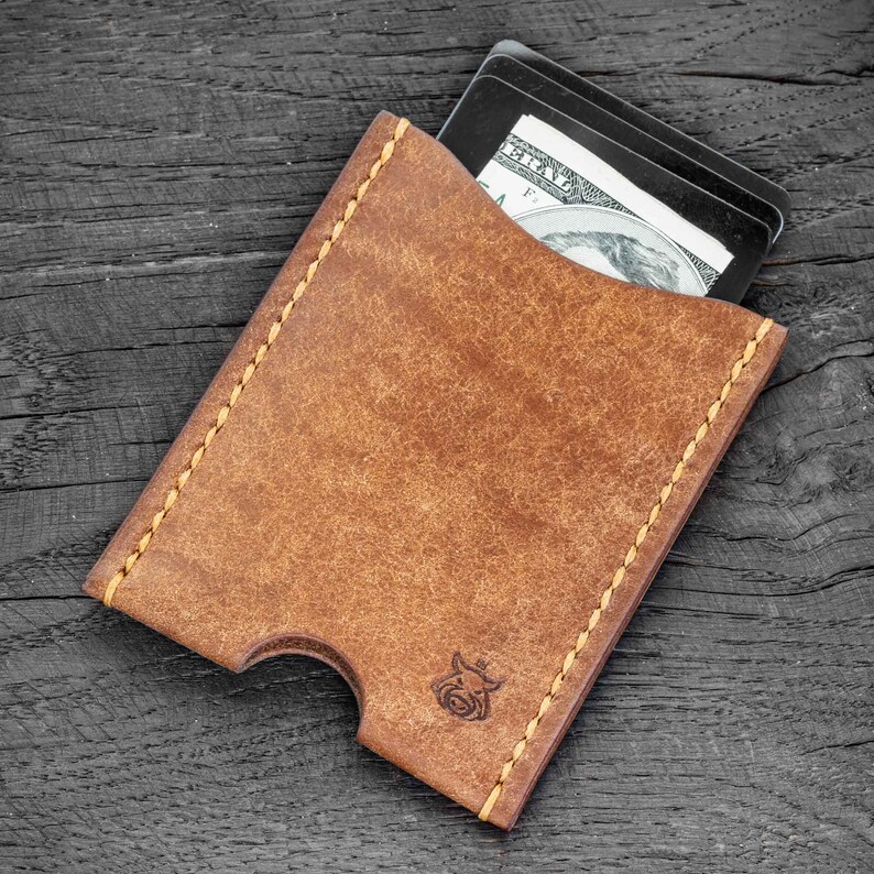 Minimalist Leather Sleeve Card Holder Slim Wallet Digital PDF Etsy