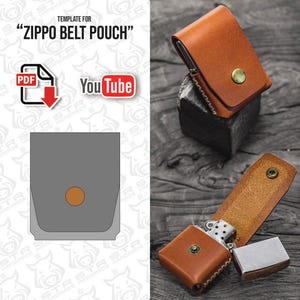 Modello PDF digitale per custodia da cintura in pelle per accendino ZIPPO