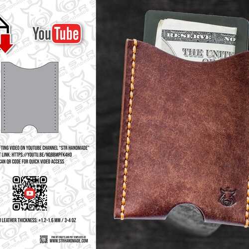 Minimalist Leather 3slots Card Holder Slim Wallet Digital PDF Etsy