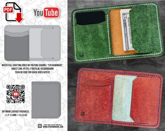Bifold Six Pocket Card Wallet Template Pattern Guide PDF 8.5 X 11 A4 ...