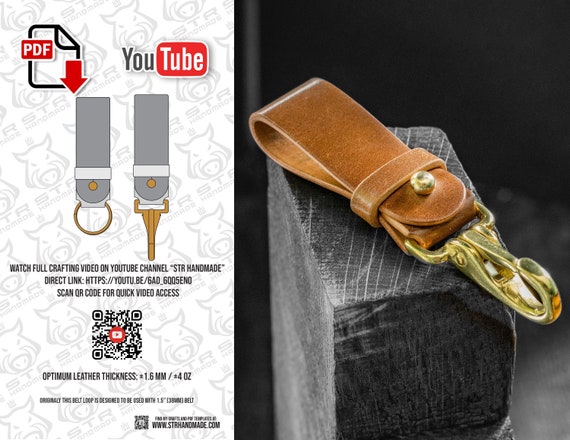 PDF Template Leather Belt Loop Keychain Digital PDF Pattern A4 