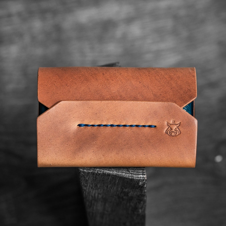 Cartera con solapa y tarjetero de piel de cordero Horween Shell Cordovan "Pouch" imagen 5