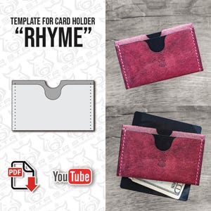 "Leder-Kartenhalter ""Rhyme"" Brieftasche digitale PDF Vorlage Muster."