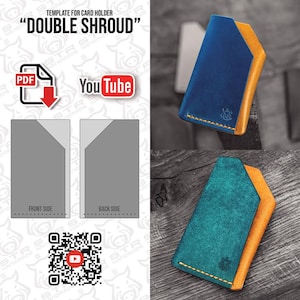 "Leder Kartenhalter ""Double Shroud"" Brieftasche digitale PDF Vorlage Muster