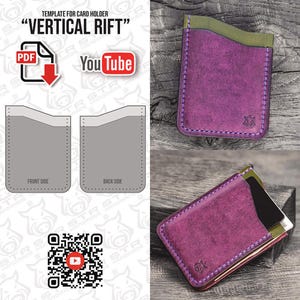 Modelo de carteira digital em PDF "Vert Rift" porta-cartões de couro