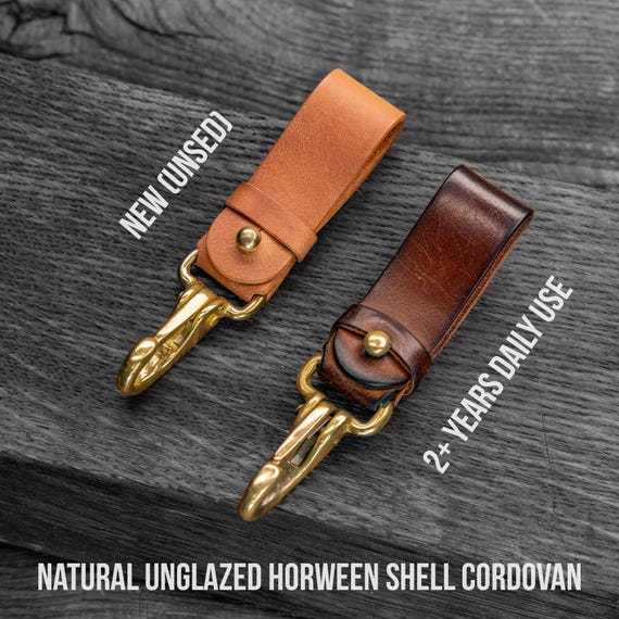 Horween シェルコードバン ベルトループ キー用 レザーキーホルダー