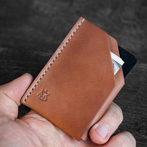 Porta carte in pelle Horween Shell Cordovan "Shroud V2" portafoglio tascabile frontale