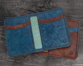 IN STOCK Leather card holder front pocket minimalist wallet vegetable tanned "Bramble V3.0"