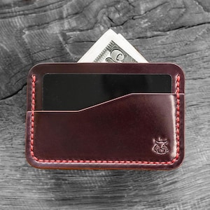 Porta carte in pelle Horween Shell Cordovan "Rift" portafoglio