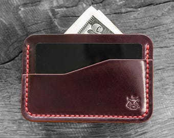 Cartera con tarjetero de piel de cordero Horween Shell "Rift"