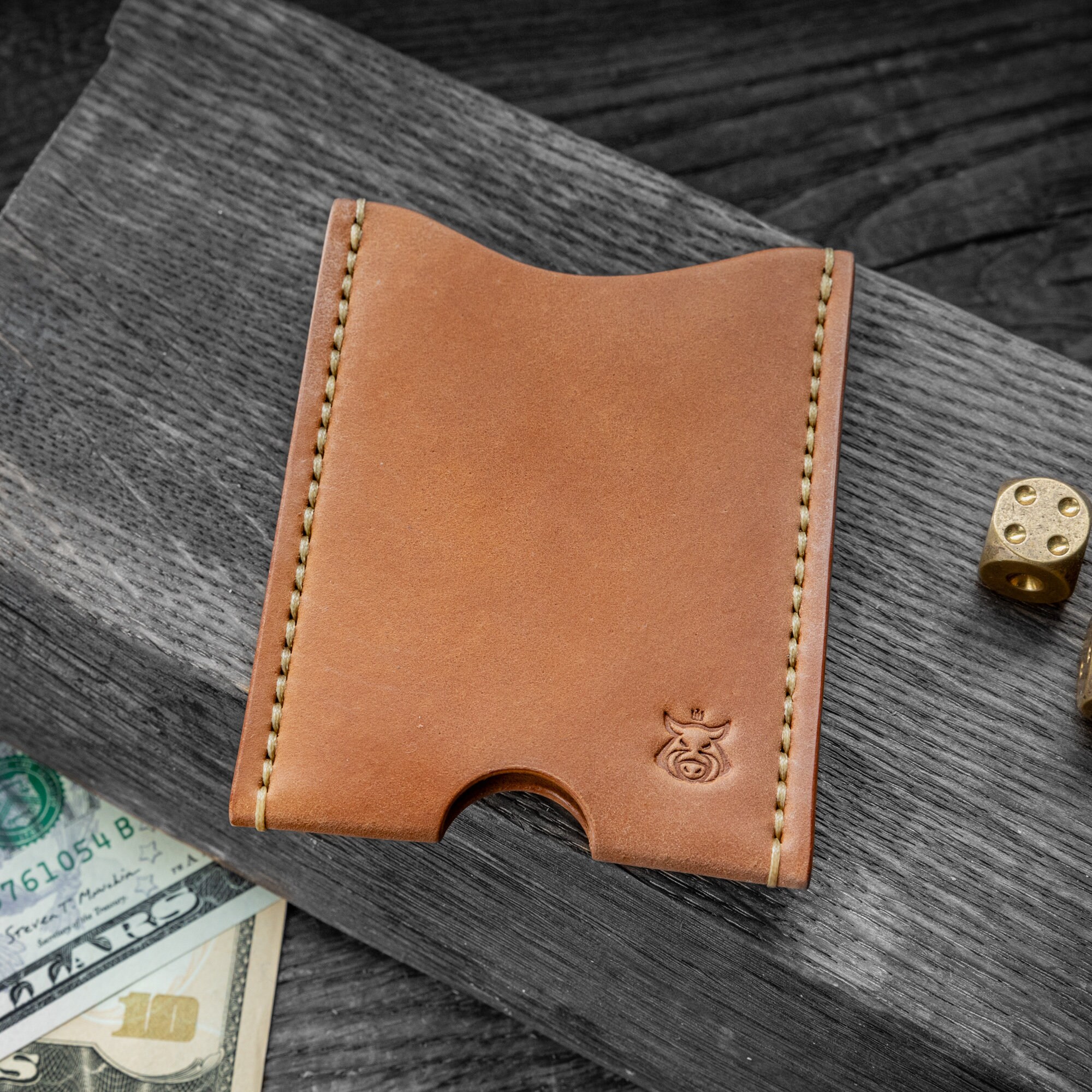 小物 HORWEEN Shell Cordovan LZip Wallet Horween SHELL CORDOVAN Leather Sleeve Card Holder 