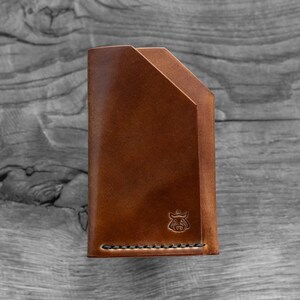 Porta carte in pelle Horween Shell Cordovan "Double Shroud" portafoglio tascabile frontale
