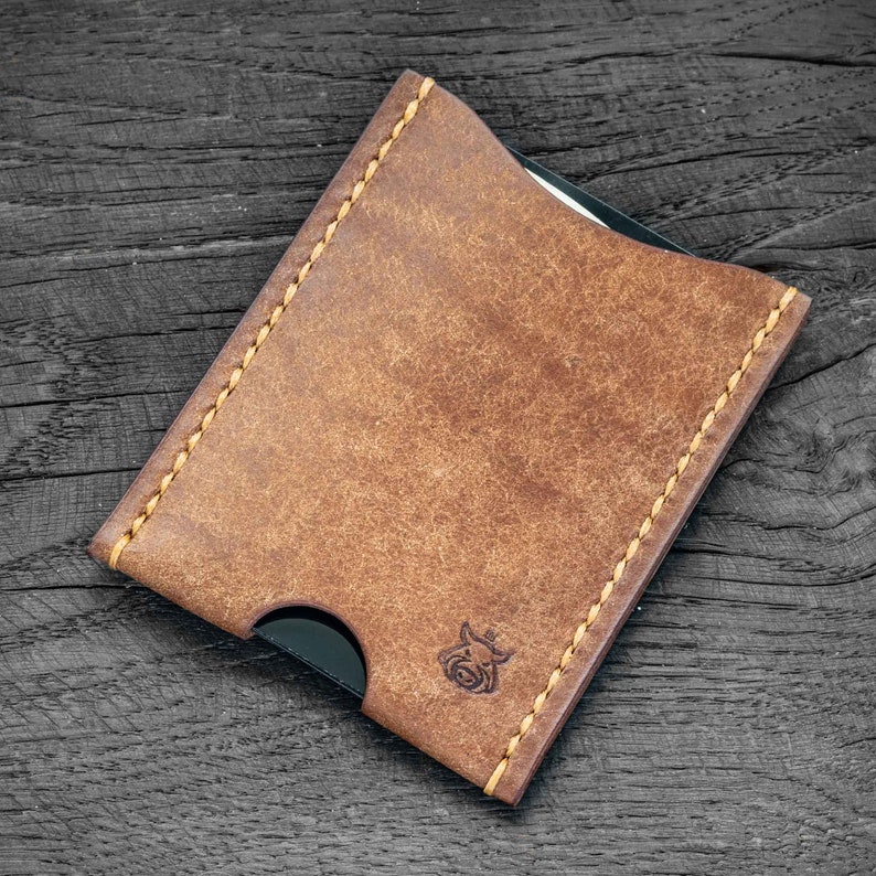 Minimalist Leather Sleeve Card Holder Slim Wallet Digital PDF Etsy