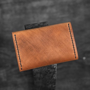 Cartera con solapa y tarjetero de piel de cordero Horween Shell Cordovan "Pouch" imagen 6