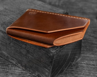 Horween Shell Cordovan leather card holder front pocket wallet