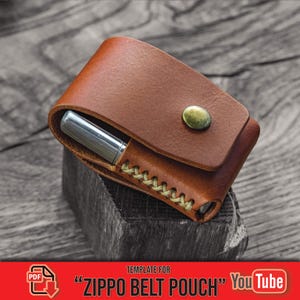 Patrón de plantilla digital en PDF para funda de cinturón de cuero para encendedor ZIPPO