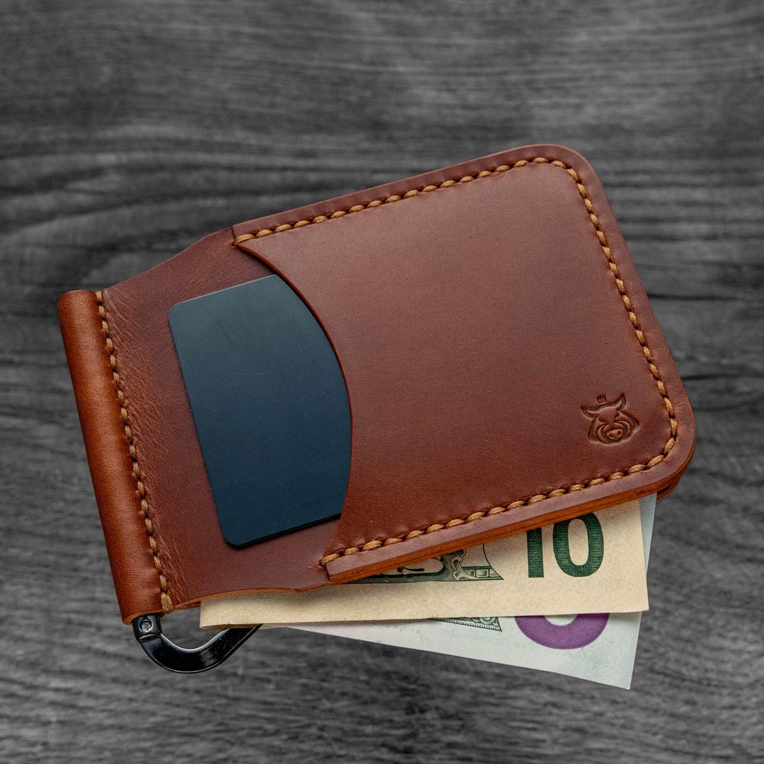 Leather Card Holder Money Clip Minimalist Wallet clap V1.1 Etsy