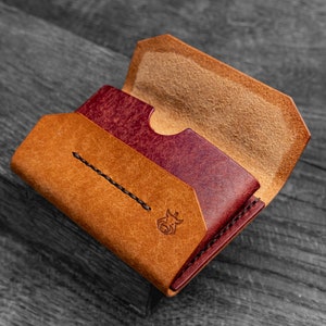 Minimalist leather flap wallet card holder pouch image 10