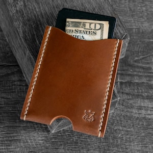 EM ESTOQUE Horween Shell Cordovan capa de couro porta-cartões bolso frontal carteira