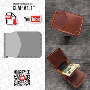 Modelo de carteira digital em PDF com padrão de couro Moneyclip "Clap v1.1"