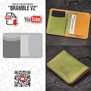 Mini carteira de couro "Bramble V2" porta-cartões digital em PDF